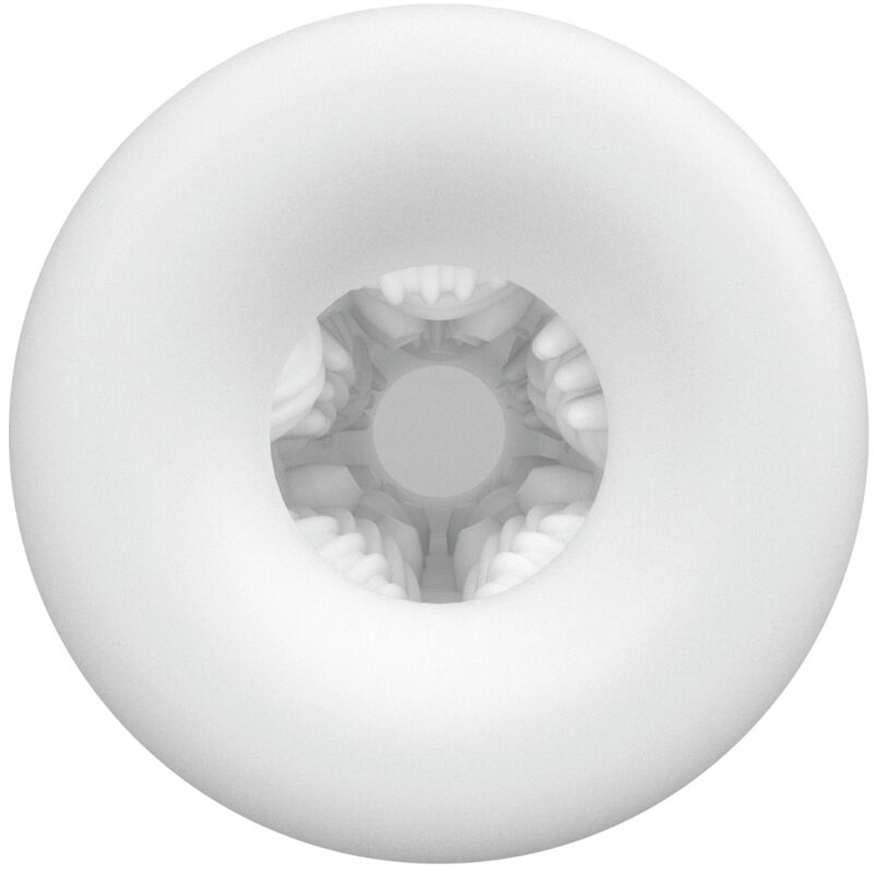 Masturbator masculin compact Can Model 1 cu interior elastic și intens texturat, TPR moale, recipient discret, 11 cm, alb [3]