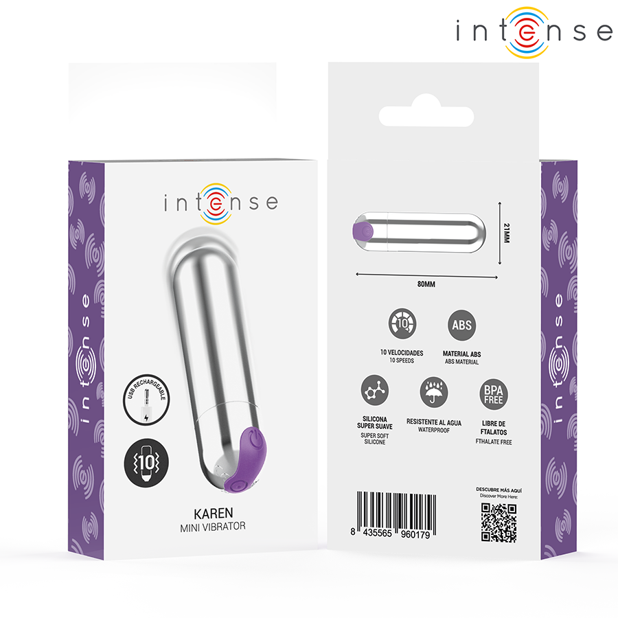 Mini Vibrator Tip Glont Intense Karen, 10 Functii, Reincarcabil USB, Silentios, Rezistent la Apa, Livrare Discreta, Negru [7]