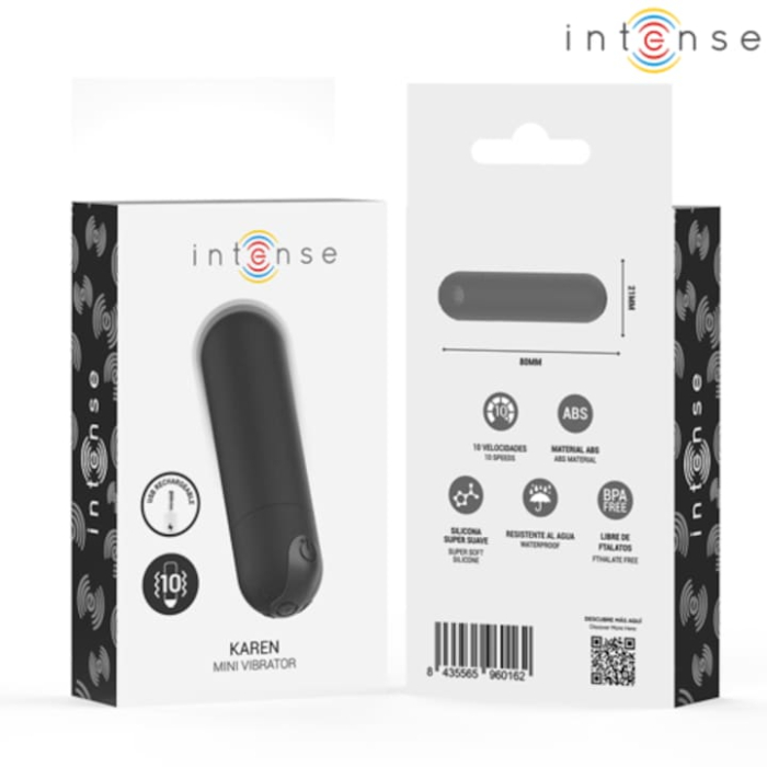 Mini Vibrator Tip Glont Intense Karen, 10 Functii, Reincarcabil USB, Silentios, Rezistent la Apa, Livrare Discreta, Negru [6]