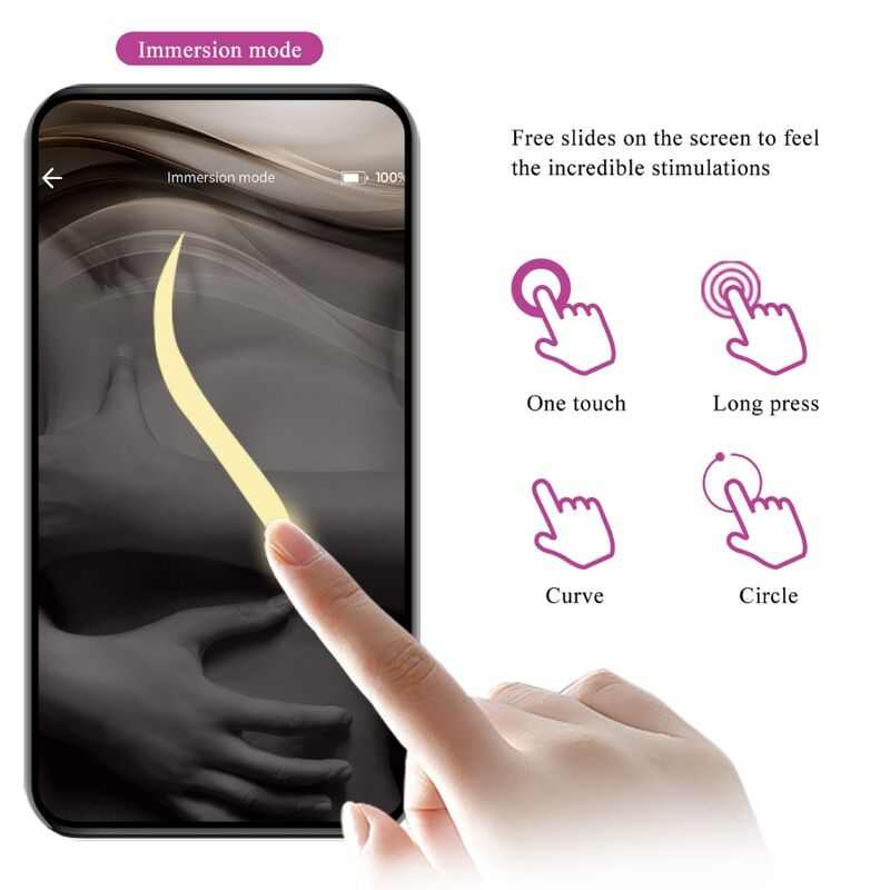 Ou vibrator Nymph cu control prin aplicație și de la distanță, vibrații interactive, mov [10]