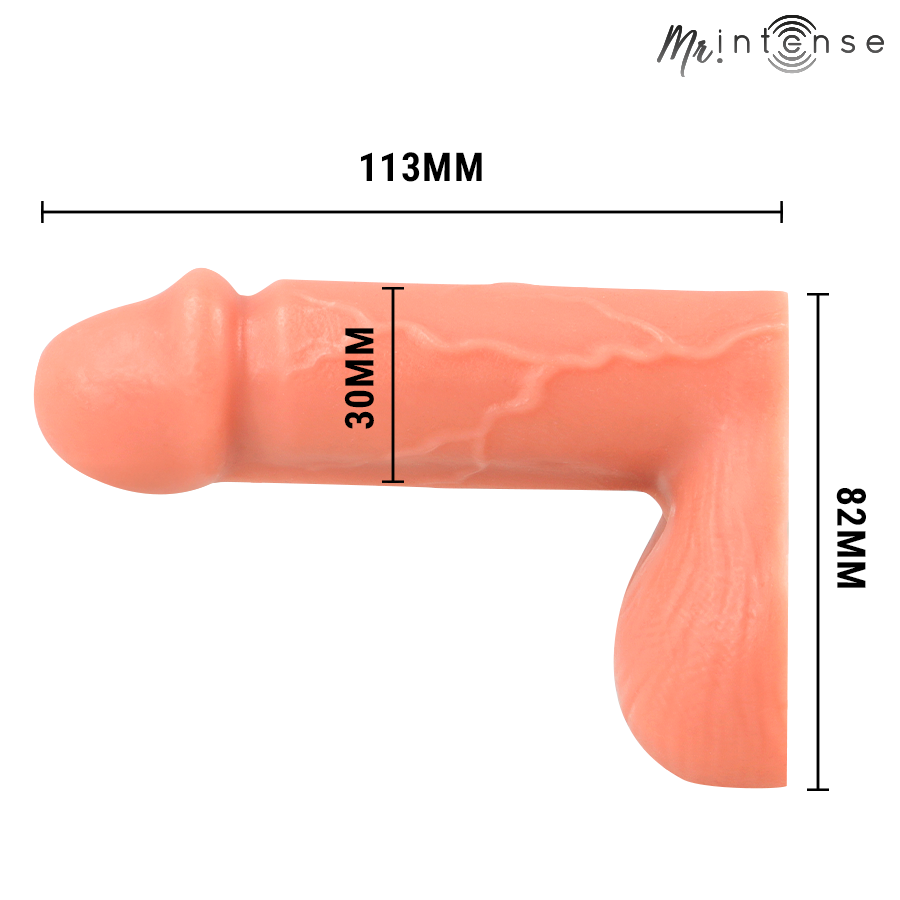 Packer realist Mr. Intense Floppy Size S, silicon moale, rezistent la apa, natural, 113x82mm [4]