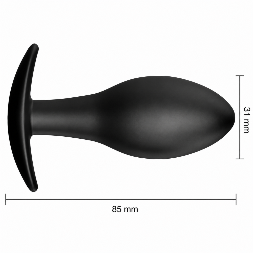 Plug anal Anchor, din silicon, bază lată de siguranță, 8,5 cm, negru [4]