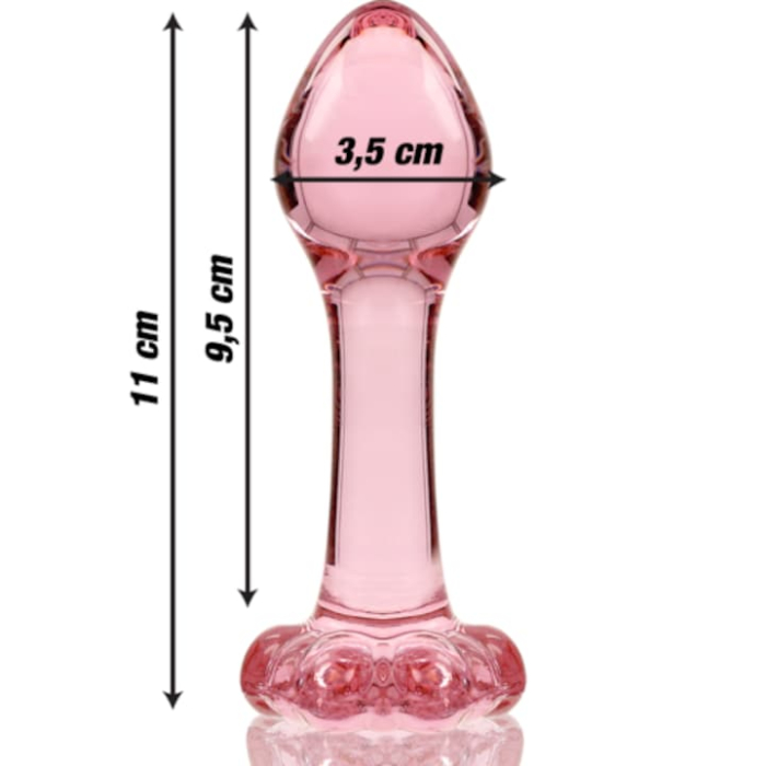 Plug Anal din Sticla Borosilicata Nebula Series by Ibiza, Model 2, Hipoalergenic, 11 cm, Roz [3]