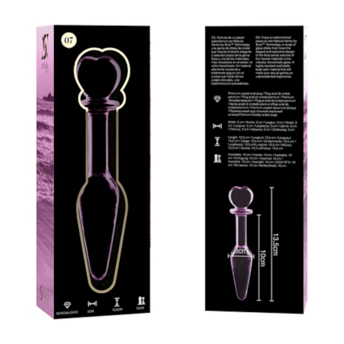 Plug Anal din Sticla Borosilicata Nebula Series by Ibiza, Model 7, Roz, 13.5 cm [2]