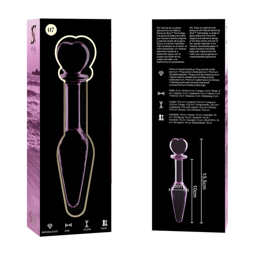 Plug Anal din Sticla Borosilicata Nebula Series by Ibiza, Model 7, Roz, 13.5 cm [4]