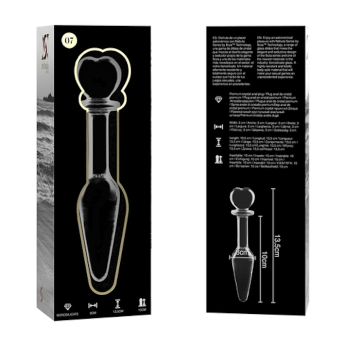 Plug Anal din Sticla Borosilicata Nebula Series by Ibiza, Model 7, Transparent, 13.5 cm [2]