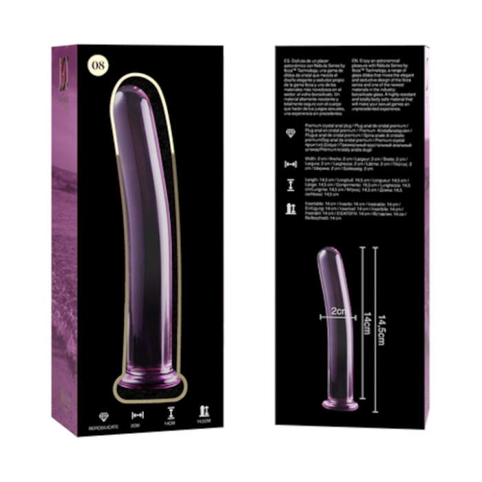 Plug Anal din Sticla Borosilicata Nebula Series by Ibiza, Model 8, Roz, 14.5 cm [6]