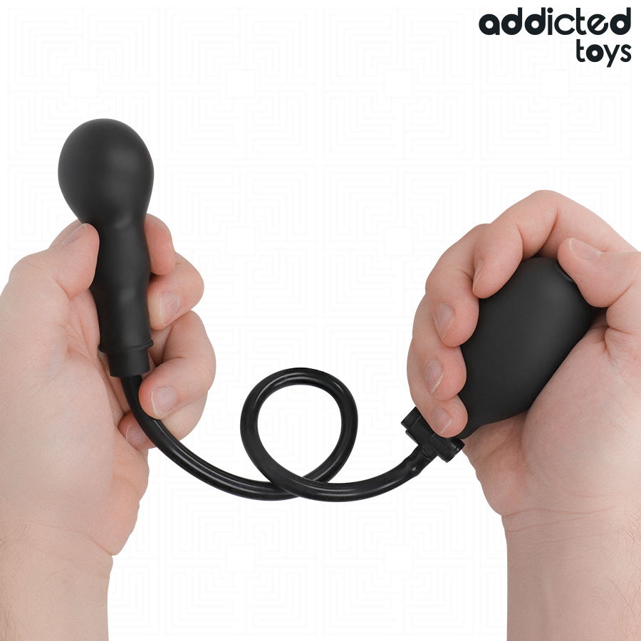 Plug Anal Gonflabil Addicted Toys Model 1, Silicon Medical, Dimensiune Ajustabila prin Pompare, Negru [4]