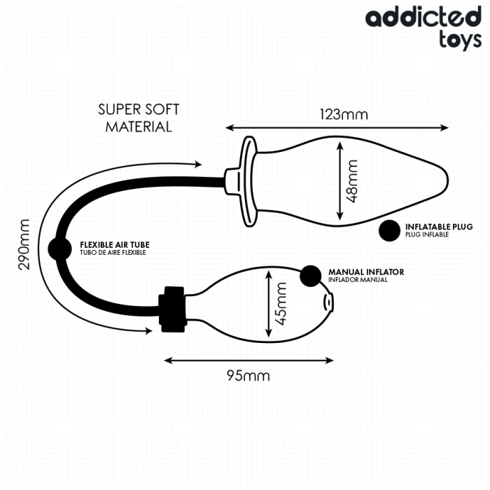 Plug Anal Gonflabil Addicted Toys Model 2, Silicon Medical, Expansiune Ajustabila, Design Alungit, Negru [6]