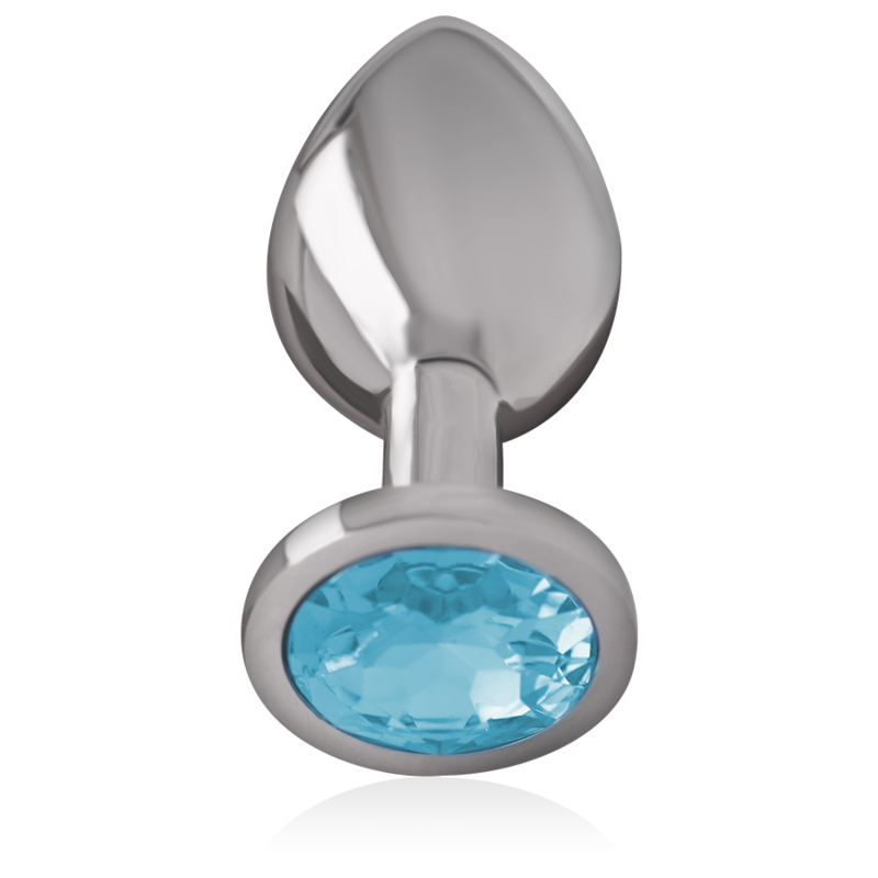 Plug anal metalic Intense cu cristal albastru – M [2]