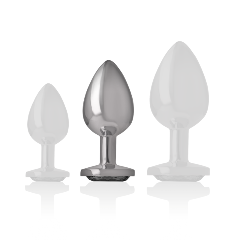 Plug anal metalic Intense cu cristal negru – M [5]