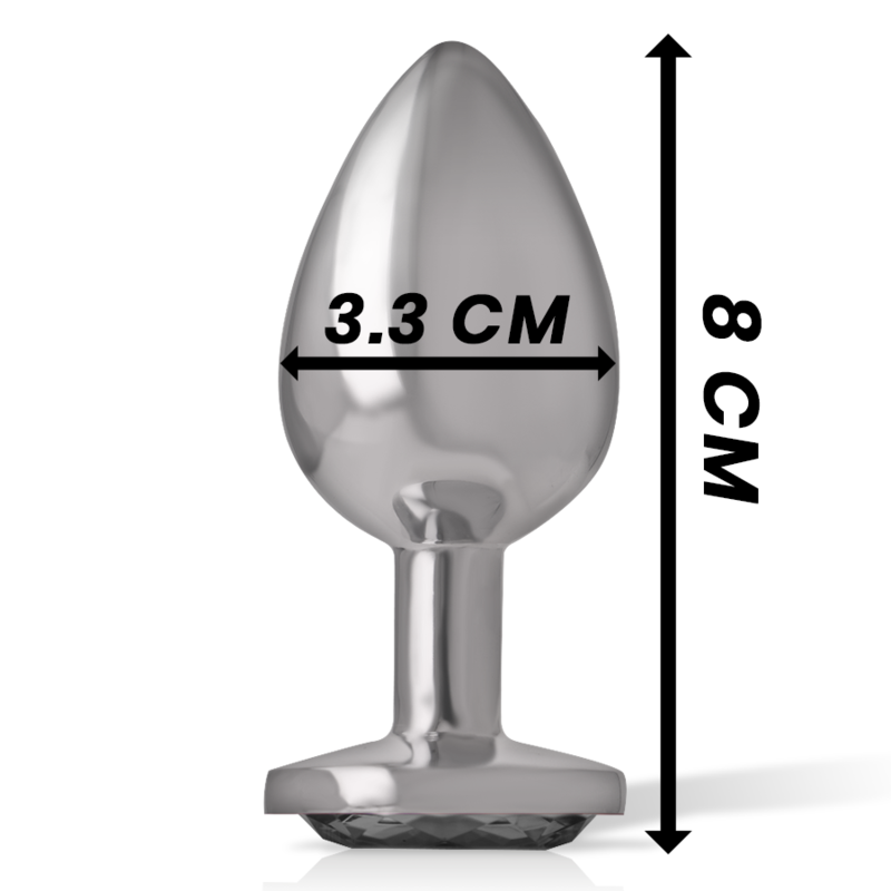 Plug anal metalic Intense cu cristal negru – M [4]