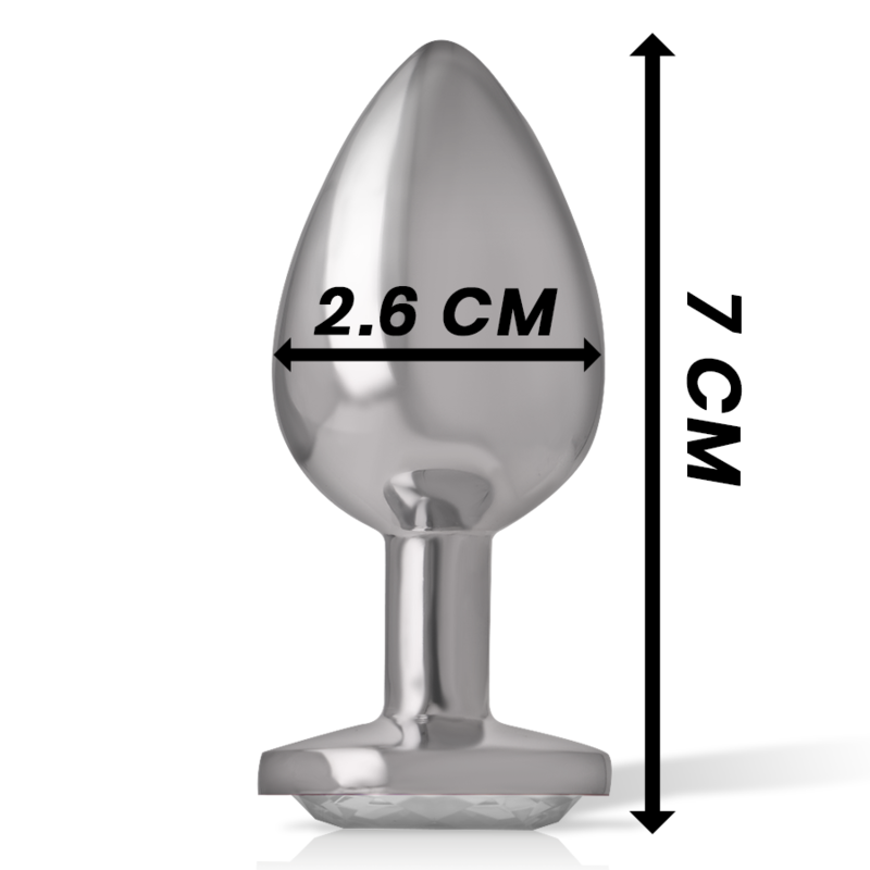 Plug anal metalic pentru începători, mărimea S, bază sigură cu cristal transparent, 7 cm [5]