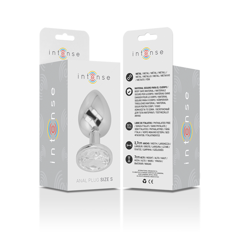 Plug anal metalic pentru începători, mărimea S, bază sigură cu cristal transparent, 7 cm [4]