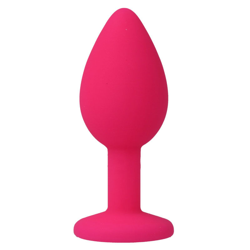 Plug anal pentru începători, mărimea S, silicon moale, bază cu cristal, 7,2 × 2,8 cm, roz fucsia [2]