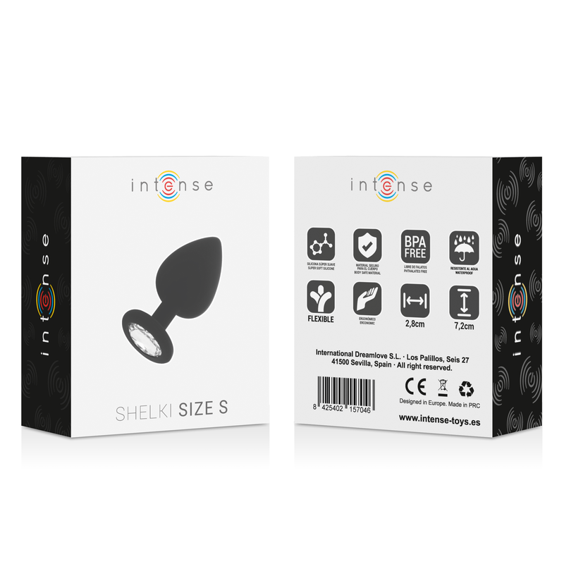 Plug anal pentru începători Shelki S, mărimea S, silicon moale, bază cu cristal, 7,2 × 2,8 cm, negru [4]