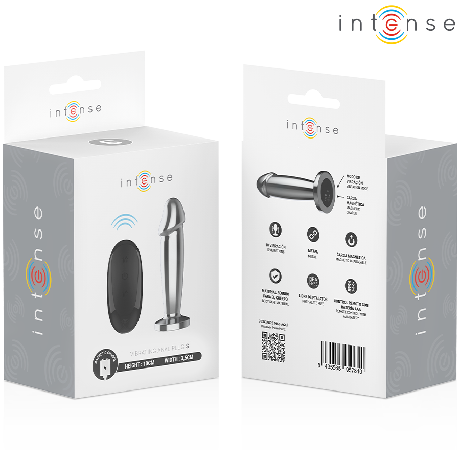 Plug anal metalic Intense S cu 10 vibrații și telecomandă [7]