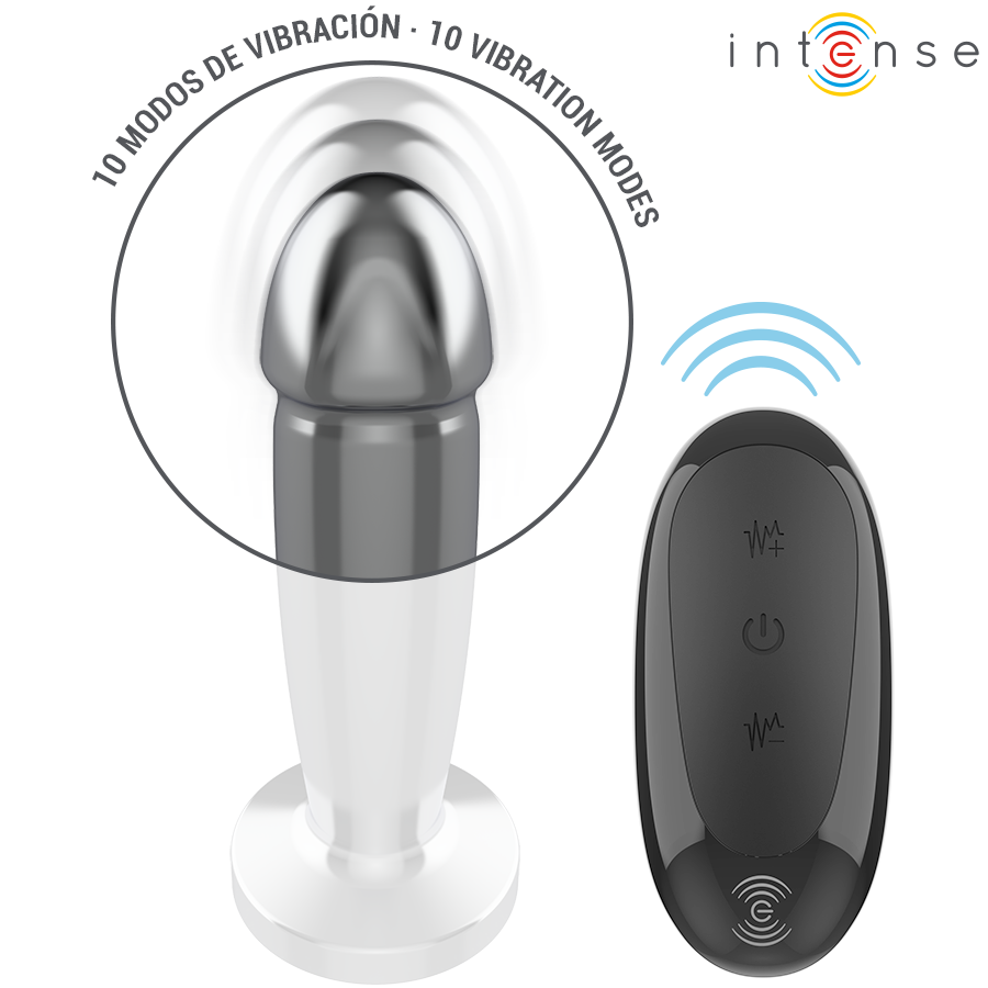 Plug anal metalic Intense S cu 10 vibrații și telecomandă [4]