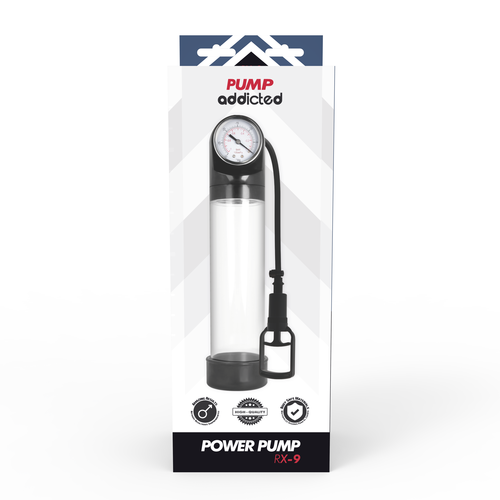Pompă pentru penis cu manometru PUMP ADDICTED RX9 Transparent [5]