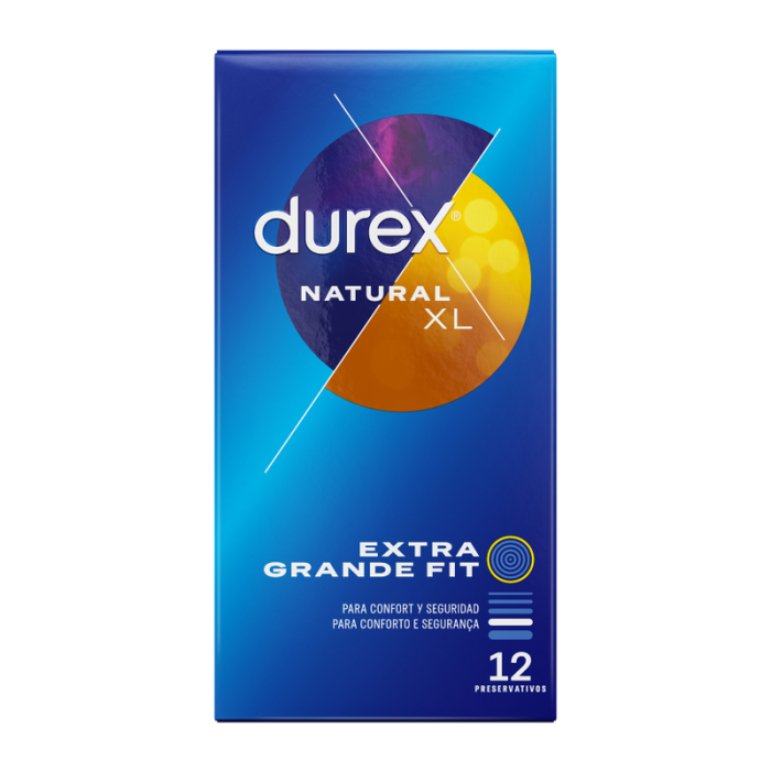 Prezervative Durex Natural XL, 12 bucati, transparent, lubrifiat, latime nominala 60mm [2]