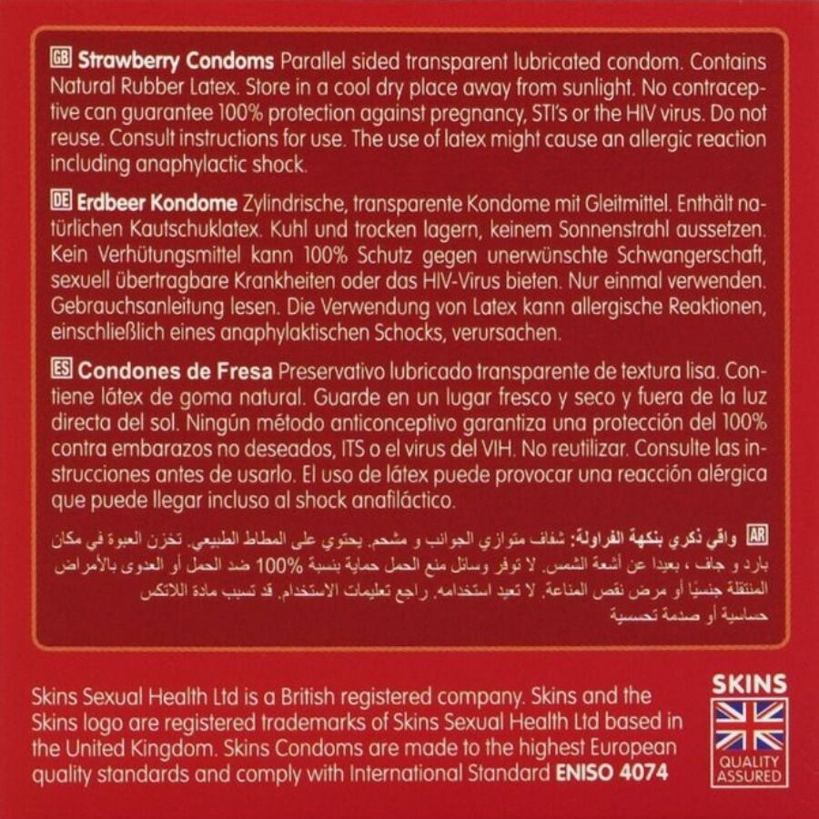 Prezervative SKINS Premium cu aromă de căpșuni – Ultra Subțiri, Lubrifiate, 4 bucăți [4]