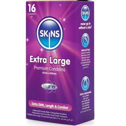 Set 16 Prezervative, Skins - Extra Large, Latex, Transparent [2]