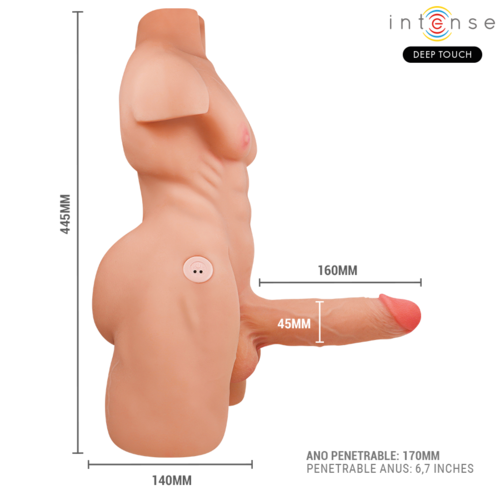 Torso realist Intense Marty, cu vibratii, miscare automata, material TPE, 6.2 kg [6]