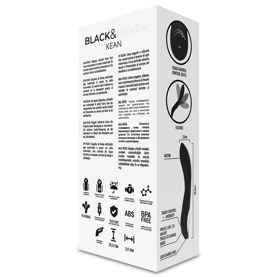 Vibrator Black&Silver Kean Touch Control – 10 moduri [10]