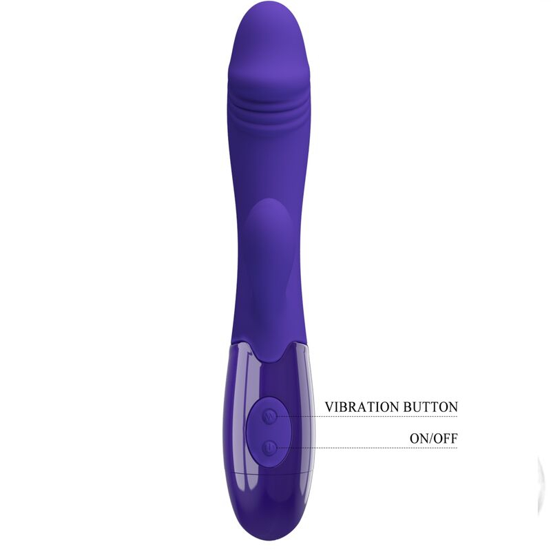 Vibrator dublu Snappy Youth pentru punctul G și stimulare clitoridiană, 30 moduri, USB, silicon violet [6]