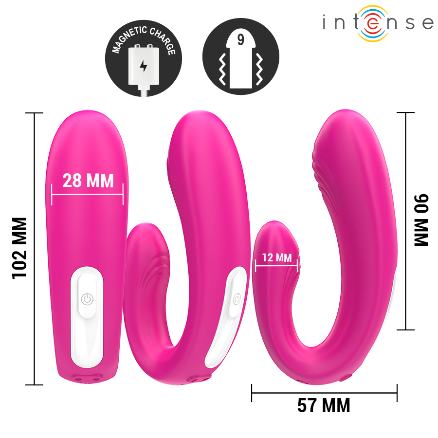 Vibrator Janet în Formă de U pentru Stimulare Internă și Clitoridiană, 2 Motoare, Roz [4]