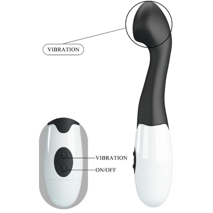 Vibrator, Pretty Love, Charles, 30 functii de vibratie, negru, 210x70x40mm [8]