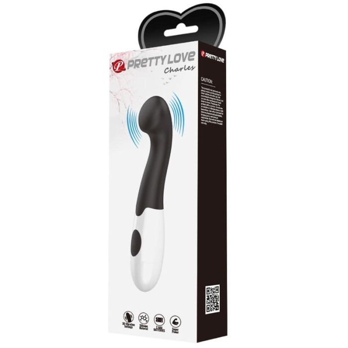 Vibrator, Pretty Love, Charles, 30 functii de vibratie, negru, 210x70x40mm [10]