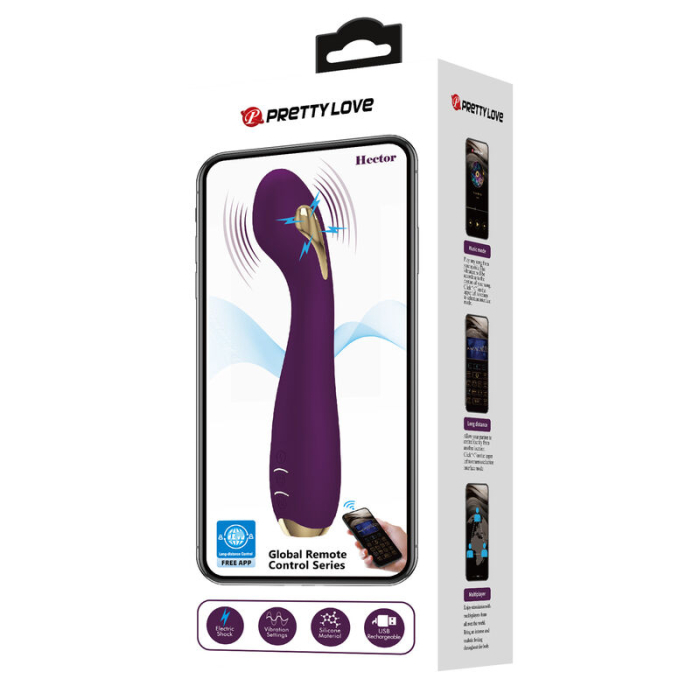 Vibrator Pretty Love Hector, 12 functii de vibratie, 5 functii de electro-stimulare, control prin aplicatie, silicon moale [6]