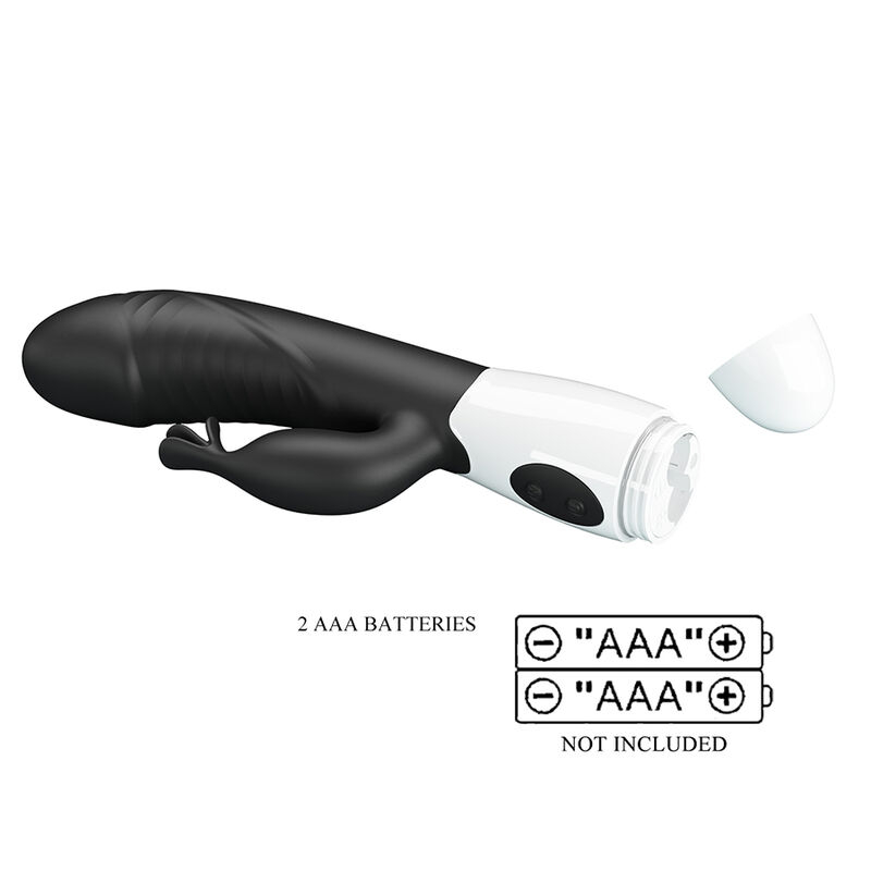Vibrator Rabbit cu stimulare simultană pentru punctul G și clitoris, 30 funcții, Rasmussen, negru [9]