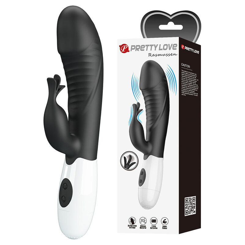 Vibrator Rabbit cu stimulare simultană pentru punctul G și clitoris, 30 funcții, Rasmussen, negru [2]