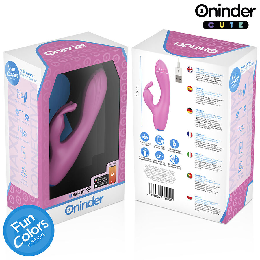 Vibrator rabbit Cute Love Bunny pentru stimularea punctului G și clitorisului, control prin aplicație de oriunde, reîncărcabil USB-C, roz [7]