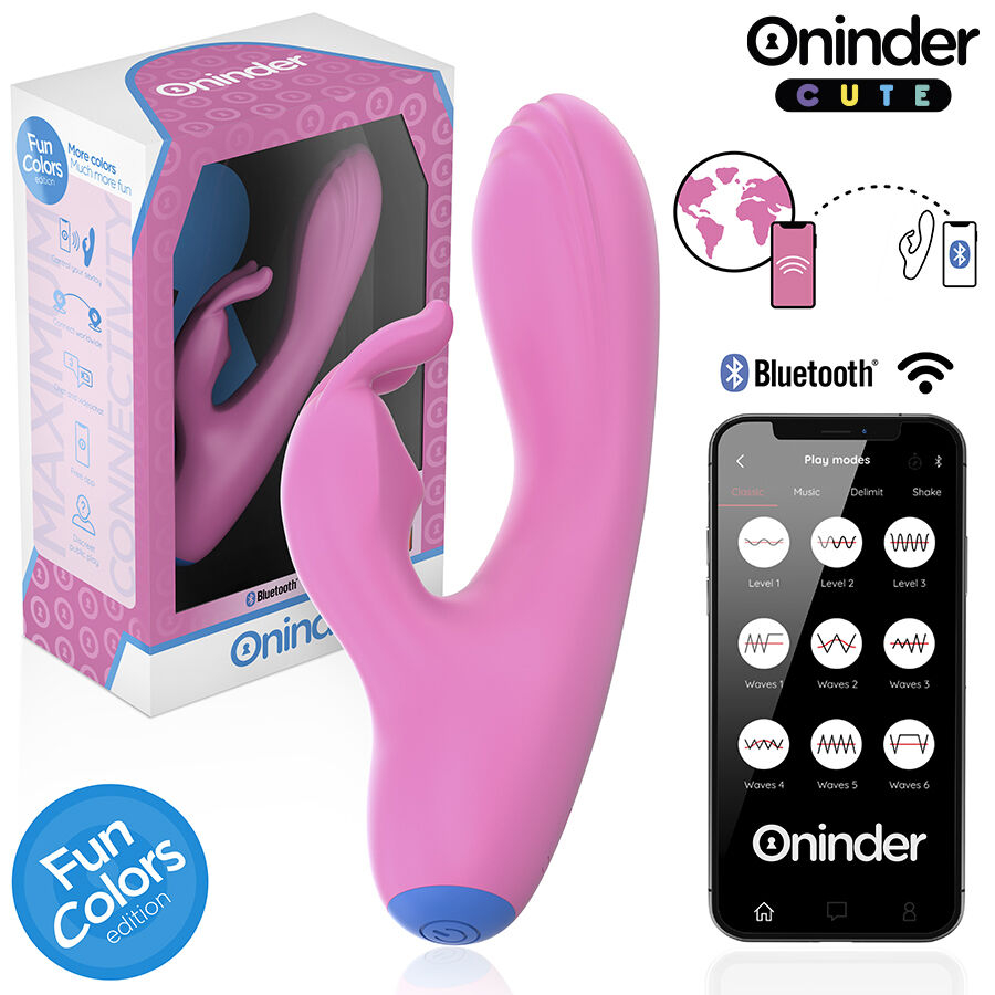 Vibrator rabbit Cute Love Bunny pentru stimularea punctului G și clitorisului, control prin aplicație de oriunde, reîncărcabil USB-C, roz [2]