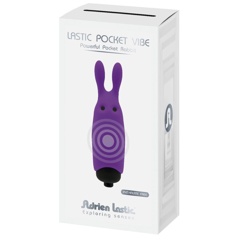 Vibrator Rabbit Lastic Pocket Adrien Lastic, Silicon Medical, 10 Moduri de Vibratie, Stimulare G-Spot si Clitoridiana, Waterproof, USB, Violet [6]