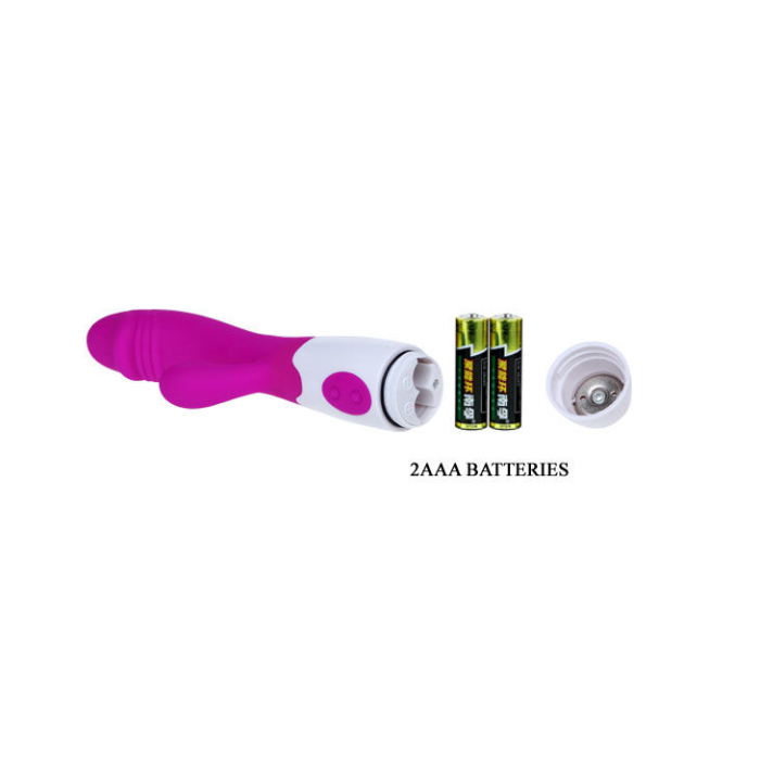 Vibrator rabbit Pretty Love Snappy, stimulare punct G si clitoris, 30 moduri vibratii, silicon ABS, 20 cm [6]