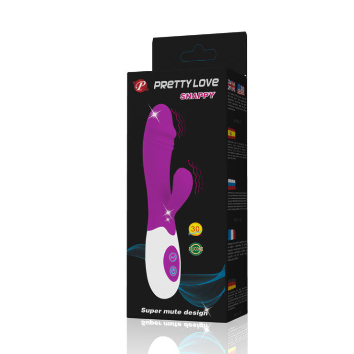 Vibrator rabbit Pretty Love Snappy, stimulare punct G si clitoris, 30 moduri vibratii, silicon ABS, 20 cm [7]