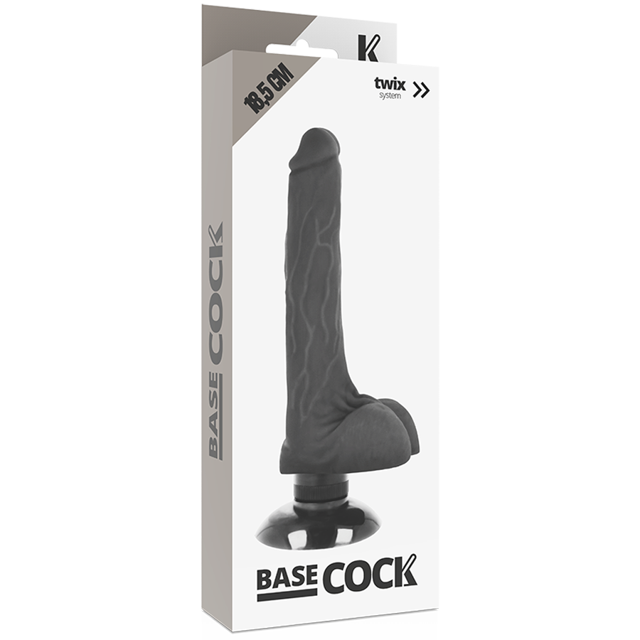 Vibrator realist Basecock negru cu telecomandă – 18,5 cm [5]