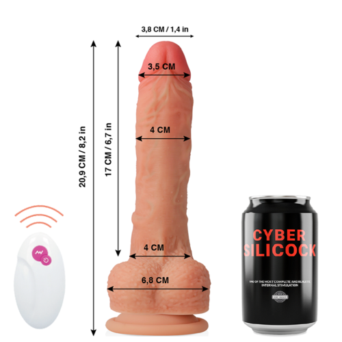 Vibrator realist CYBER SILICOCK Master Huck cu telecomandă 20,9 cm [3]