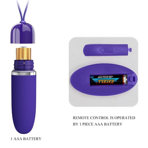 Vibrator tip bullet Pretty Love Darlene, violet, 12 moduri, telecomandă, waterproof [5]