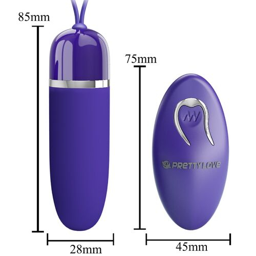 Vibrator tip bullet Pretty Love Darlene, violet, 12 moduri, telecomandă, waterproof [4]