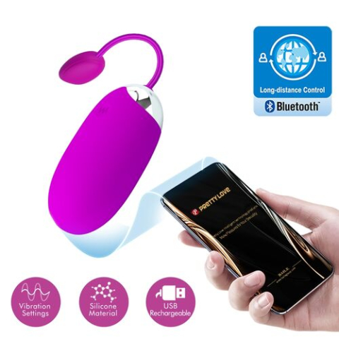 Ou vibrator cu control prin aplicație și Bluetooth, reîncărcabil, roz