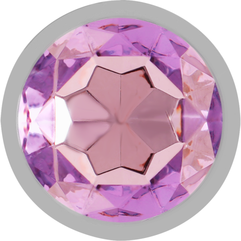 Plug anal metalic mărimea S cu bază sigură și cristal violet decorativ, 7 cm [2]