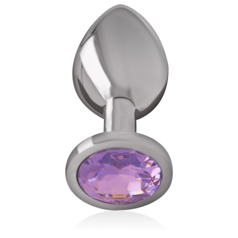 Plug anal metalic mărimea S cu bază sigură și cristal violet decorativ, 7 cm [1]