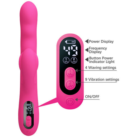 Vibrator Pretty Love Winters cu Display LED și Stimulare Dublă, Roz [7]