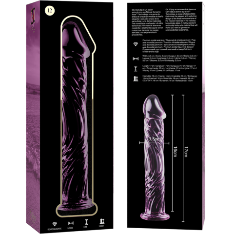 Dildo din sticlă Nebula by Ibiza Model 12 roz – 17 cm [6]