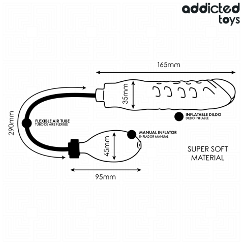 Dildo Gonflabil Addicted Toys Model 3 din Silicon cu Dimensiune Ajustabilă, Negru [4]